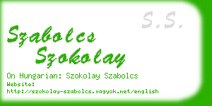 szabolcs szokolay business card